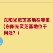 东阳光灵芝基地在哪里(东阳光灵芝基地位于何处？)