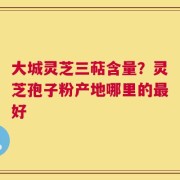 大城灵芝三萜含量？灵芝孢子粉产地哪里的最好
