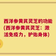 西洋参黄芪灵芝的功能(西洋参黄芪灵芝：激活免疫力，护佑身体)