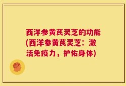 西洋参黄芪灵芝的功能(西洋参黄芪灵芝：激活免疫力，护佑身体)