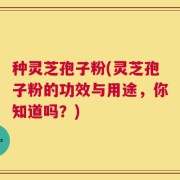 种灵芝孢子粉(灵芝孢子粉的功效与用途，你知道吗？)