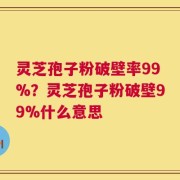 灵芝孢子粉破壁率99%？灵芝孢子粉破壁99%什么意思