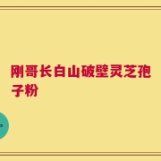 刚哥长白山破壁灵芝孢子粉