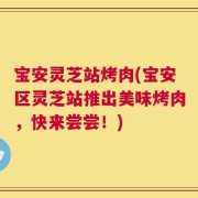 宝安灵芝站烤肉(宝安区灵芝站推出美味烤肉，快来尝尝！)