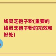 线灵芝孢子粉(重要的线灵芝孢子粉的功效和好处)