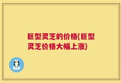 巨型灵芝的价格(巨型灵芝价格大幅上涨)