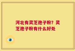 河北有灵芝孢子粉？灵芝孢子粉有什么好处