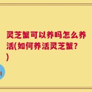灵芝蟹可以养吗怎么养活(如何养活灵芝蟹？)