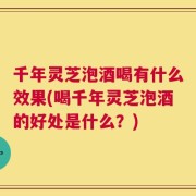 千年灵芝泡酒喝有什么效果(喝千年灵芝泡酒的好处是什么？)