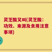 灵芝酸又叫(灵芝酸：功效、来源及食用注意事项)