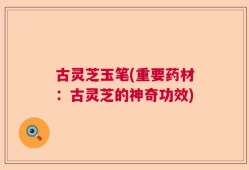 古灵芝玉笔(重要药材：古灵芝的神奇功效)
