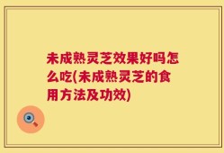 未成熟灵芝效果好吗怎么吃(未成熟灵芝的食用方法及功效)