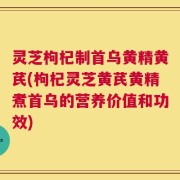 灵芝枸杞制首乌黄精黄芪(枸杞灵芝黄芪黄精煮首乌的营养价值和功效)