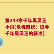 第243章千年黑灵芝小说(危机四伏：追寻千年黑灵芝的征途)
