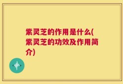 紫灵芝的作用是什么(紫灵芝的功效及作用简介)