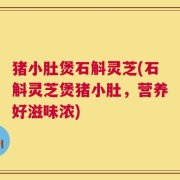 猪小肚煲石斛灵芝(石斛灵芝煲猪小肚，营养好滋味浓)
