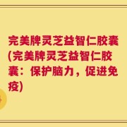 完美牌灵芝益智仁胶囊(完美牌灵芝益智仁胶囊：保护脑力，促进免疫)