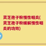 灵芝孢子粉慢性咽炎(灵芝孢子粉缓解慢性咽炎的功效)