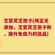 芝堂灵芝孢子(纯正无添加，芝堂灵芝孢子粉，提升免疫力的佳品)