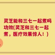 灵芝能和三七一起煮吗功效(灵芝和三七一起煮，医疗效果惊人！)