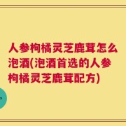 人参枸橘灵芝鹿茸怎么泡酒(泡酒首选的人参枸橘灵芝鹿茸配方)