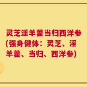 灵芝淫羊藿当归西洋参(强身健体：灵芝、淫羊藿、当归、西洋参)