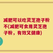 减肥可以吃灵芝孢子粉不(减肥可食用灵芝孢子粉，有效又健康)