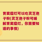 胃窦糜烂可以吃灵芝孢子粉(灵芝孢子粉可缓解胃窦糜烂，你需要知道的事情)