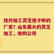找代加工灵芝孢子粉的厂家？山东最大的灵芝加工，收购公司