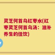 灵芝何首乌红枣水(红枣灵芝何首乌汤：滋补养生的佳饮)