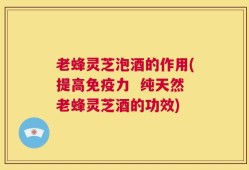 老蜂灵芝泡酒的作用(提高免疫力  纯天然老蜂灵芝酒的功效)