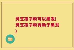 灵芝孢子粉可以黑发(灵芝孢子粉有助于黑发)