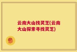 云南大山找灵芝(云南大山探索寻找灵芝)