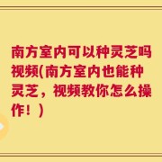 南方室内可以种灵芝吗视频(南方室内也能种灵芝，视频教你怎么操作！)