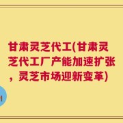 甘肃灵芝代工(甘肃灵芝代工厂产能加速扩张，灵芝市场迎新变革)