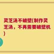 灵芝汤不破壁(制作灵芝汤，不再需要破壁机)