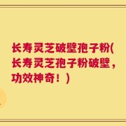 长寿灵芝破壁孢子粉(长寿灵芝孢子粉破壁，功效神奇！)