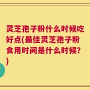 灵芝孢子粉什么时候吃好点(最佳灵芝孢子粉食用时间是什么时候？)