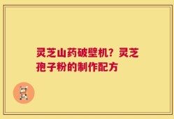 灵芝山药破壁机？灵芝孢子粉的制作配方