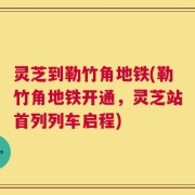 灵芝到勒竹角地铁(勒竹角地铁开通，灵芝站首列列车启程)