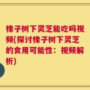 橡子树下灵芝能吃吗视频(探讨橡子树下灵芝的食用可能性：视频解析)