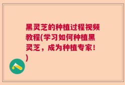 黑灵芝的种植过程视频教程(学习如何种植黑灵芝，成为种植专家！)