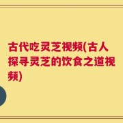 古代吃灵芝视频(古人探寻灵芝的饮食之道视频)
