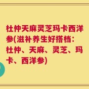 杜仲天麻灵芝玛卡西洋参(滋补养生好搭档：杜仲、天麻、灵芝、玛卡、西洋参)