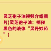 灵芝孢子油视频介绍图片(灵芝孢子油：探秘黑色的液体“灵丹妙药”)
