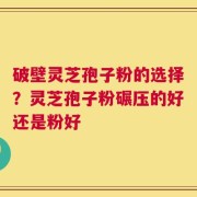 破壁灵芝孢子粉的选择？灵芝孢子粉碾压的好还是粉好