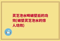 灵芝泡水喝破壁后的功效(破壁灵芝泡水的惊人功效)