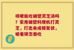 咳嗽能吃破壁灵芝汤吗？家用破壁料理机打灵芝，打出来成棉絮状，嚼着硬怎吞吃