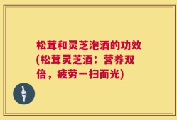 松茸和灵芝泡酒的功效(松茸灵芝酒：营养双倍，疲劳一扫而光)