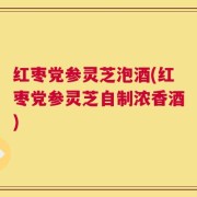 红枣党参灵芝泡酒(红枣党参灵芝自制浓香酒)
